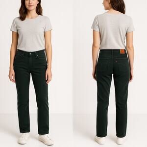 Levi’s 505 Straight Leg Jeans Dark Green Women’s 30